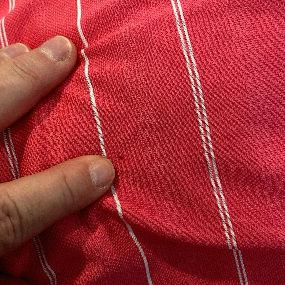 Nike Golf Polo Large Dri Fit Performance‎ Pink Striped Wicking Short Sleeve Mens - Picture 6 of 6